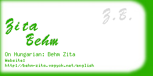 zita behm business card